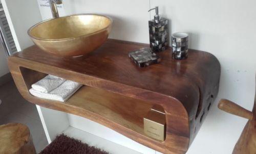 ARREDO BAGNO cm.103 MASSELLO SUAR LAVABO APPOGGIO FOGLIA ORO E SPECCHIO