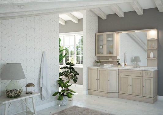 ARREDO BAGNO MOBILE CON PORTALAVATRICE R217 cm.198 COUNTRY CHIC FINITURA A SCELTA
