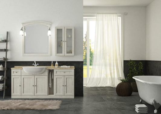 ARREDO BAGNO MOBILE COUNTRY CHIC R210 cm.173 FINITURA DECAPE A SCELTA