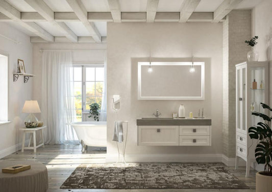 ARREDO BAGNO MOBILE COUNTRY CHIC R211 cm.131 FINITURA A PORO APERTO A SCELTA