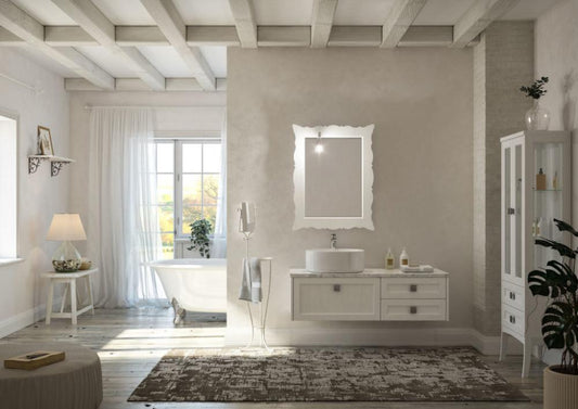 ARREDO BAGNO MOBILE COUNTRY CHIC R212 cm.131 FINITURA A PORO APERTO A SCELTA