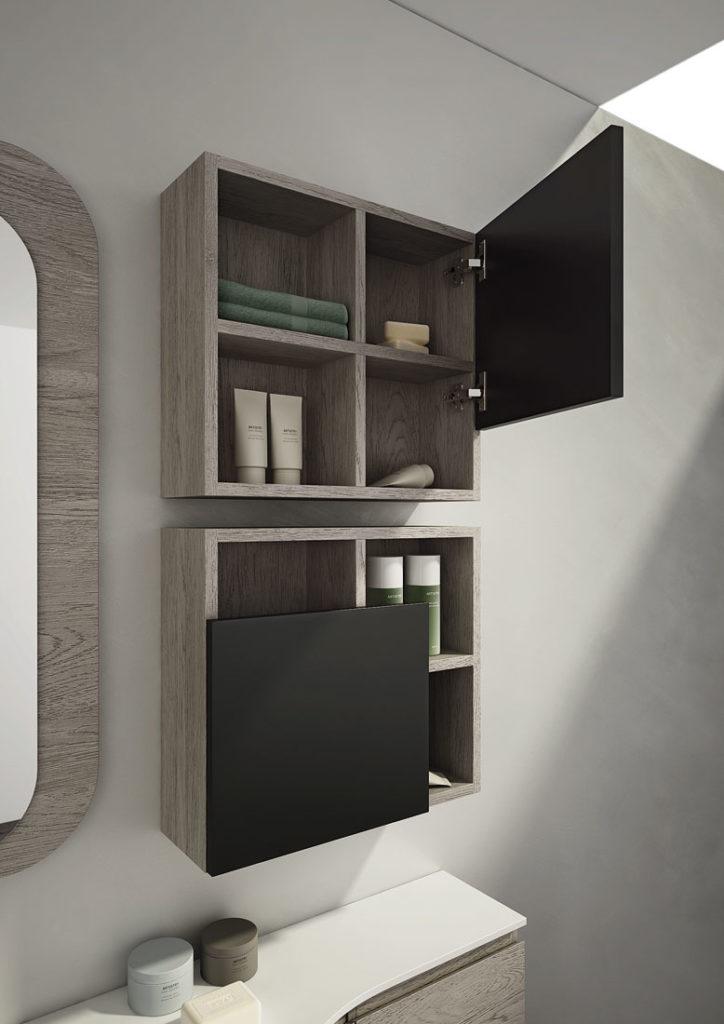 ARREDO BAGNO MOBILE FREEDOM FC01 ROVERE GESSATO GRIGIO cm 155 LAVABO OCRITECH