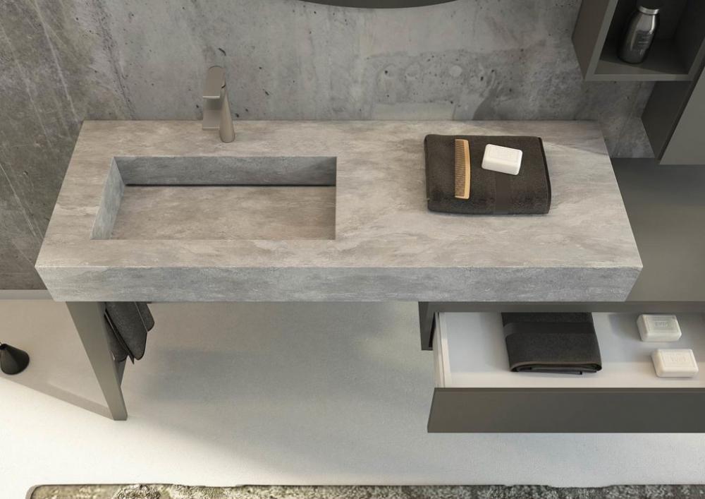ARREDO BAGNO MOBILE FREEDOM FL16 cm 177 TOP GRESS ARDESIA - LACCATO GRIGIO OPACO