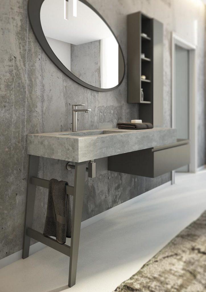 ARREDO BAGNO MOBILE FREEDOM FL16 cm 177 TOP GRESS ARDESIA - LACCATO GRIGIO OPACO