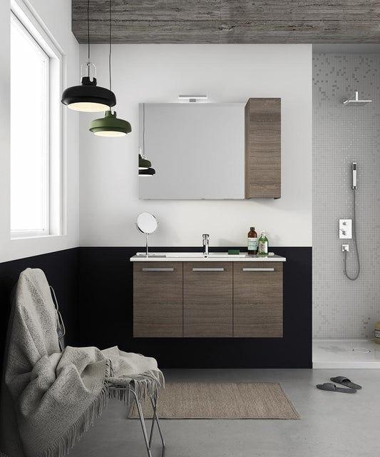 ARREDO BAGNO MOBILE HARLEM H19 cm 100 TRANCHE ROVERE SCURO