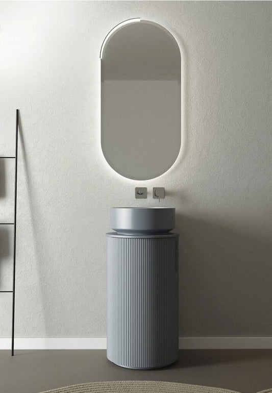ARREDO BAGNO MOBILE RI-TRATTO RT19 FINITURA POLVERE LACCATO OPACO LAVABO APPOGGIO