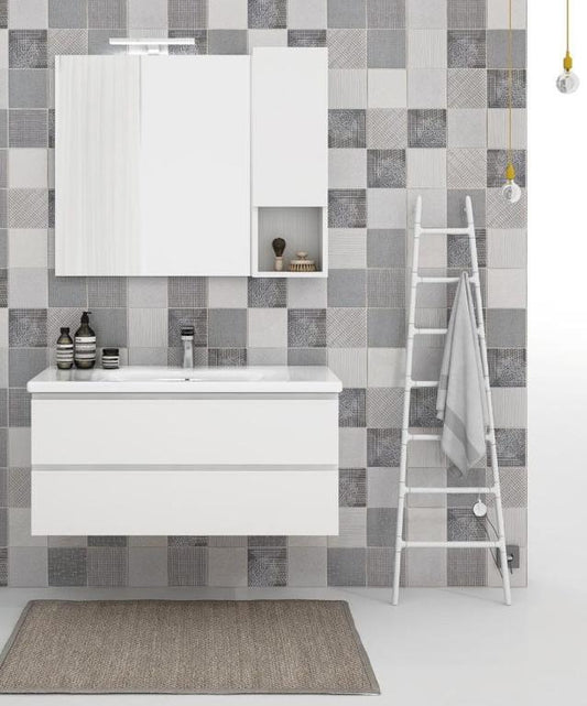 ARREDO BAGNO MOBILE SOFT 07 cm 100 FINITURA BIANCO LARIX