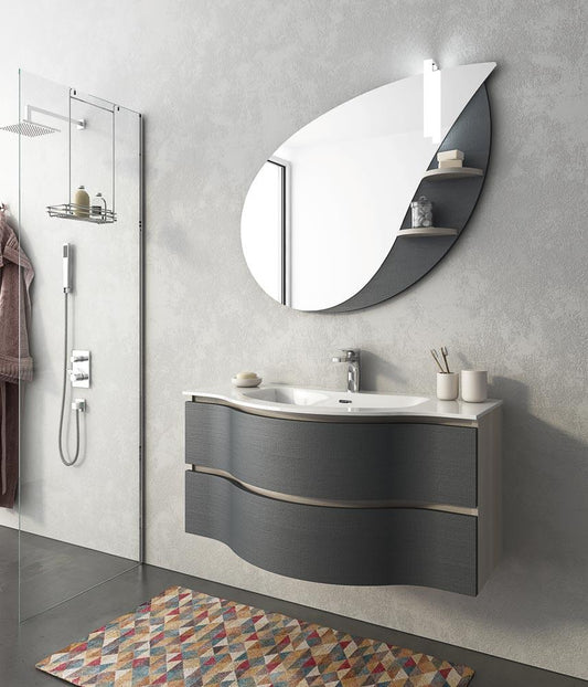 ARREDO BAGNO MOBILE URBAN BROADWAY B14 cm 105 TRANCHE ROVERE BIANCO-GRIGIO ANTRACITE O ALTRE FINITURE