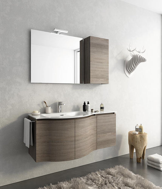 ARREDO BAGNO MOBILE URBAN UC09 cm 121 TRANCHE ROVERE SCURO