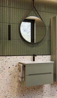 ARREDO BAGNO MOBILE VERSO 02 cm 60 FINITURA VERDE FORESTA