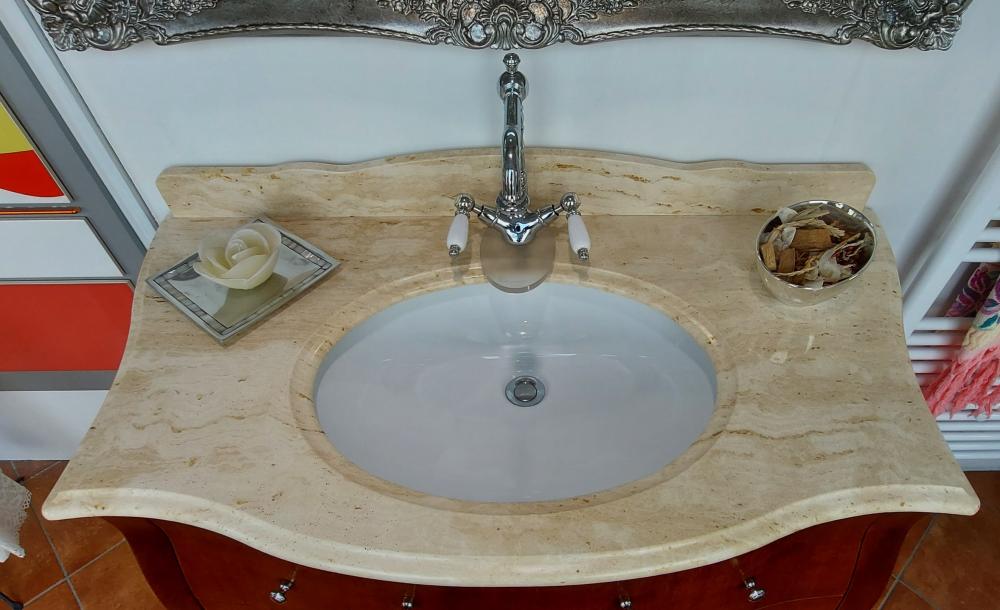 ARREDO BAGNO MOZART 104 MASSELLO LEGNO FIN.NOCE SPECCHIO ARGENTO ANTICATO