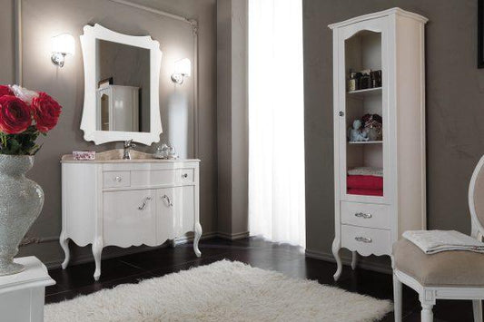 ARREDO BAGNO NARCISO 04 cm.109 CREMA LUCIDO E TOP MARMO TECNICO BOTTICINO