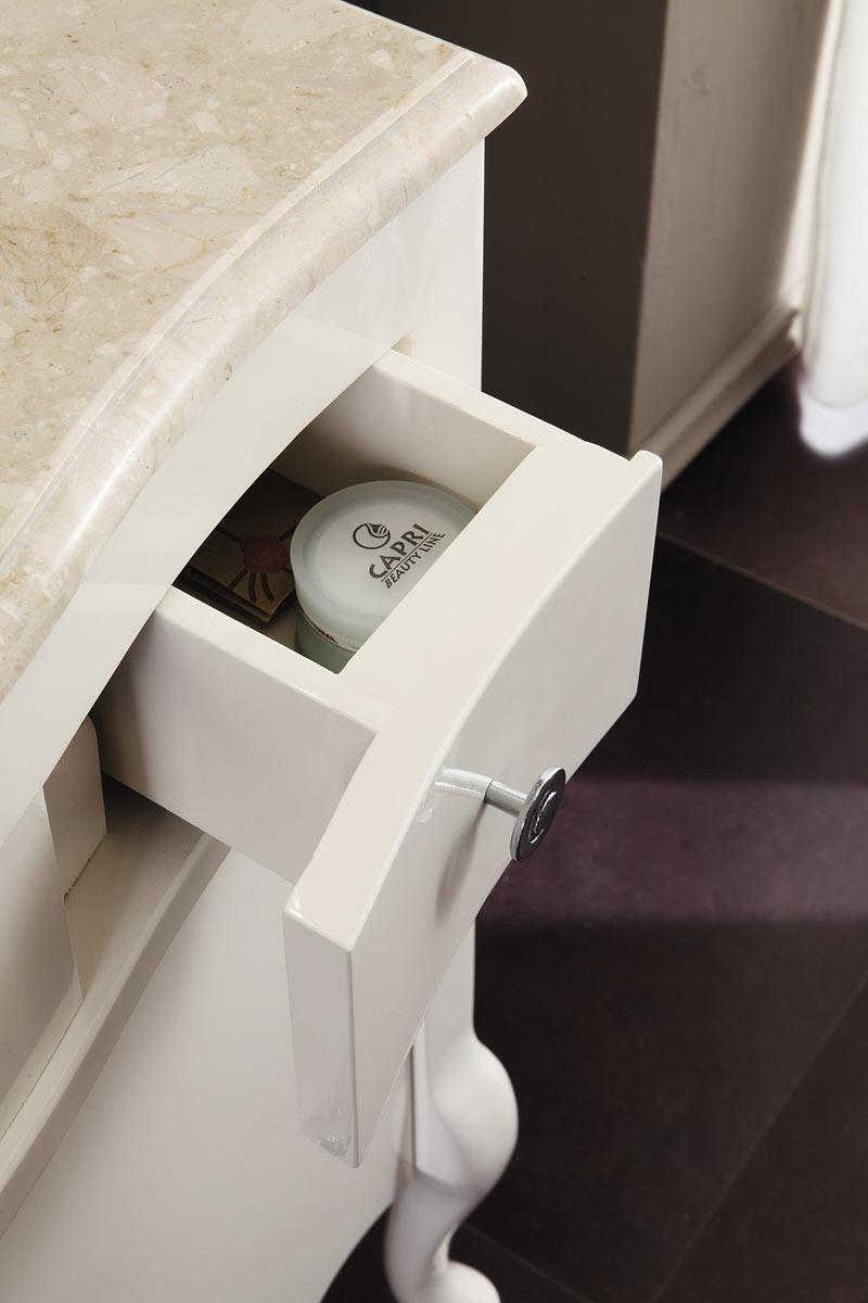 ARREDO BAGNO NARCISO 04 cm.109 CREMA LUCIDO E TOP MARMO TECNICO BOTTICINO