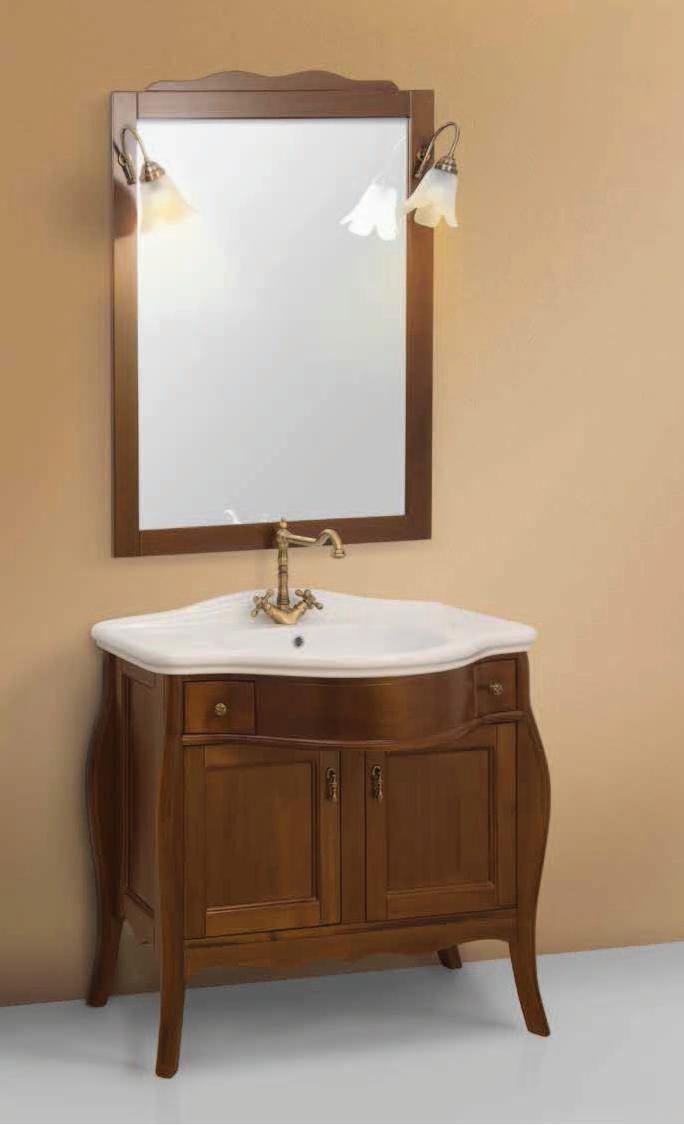 ARREDO BAGNO PAESTUM 90 FRONTALE IN MASSELLO LEGNO FINITURA NOCE
