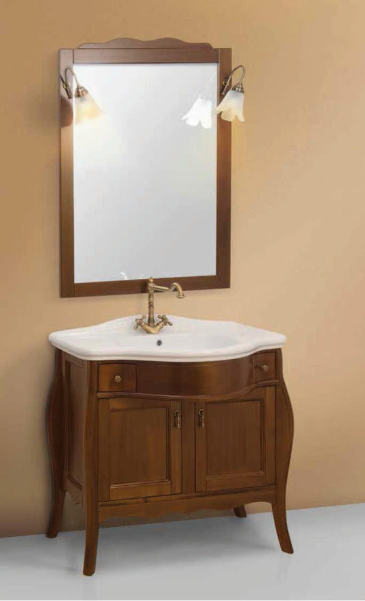 ARREDO BAGNO PAESTUM 90 FRONTALE IN MASSELLO LEGNO FINITURA NOCE