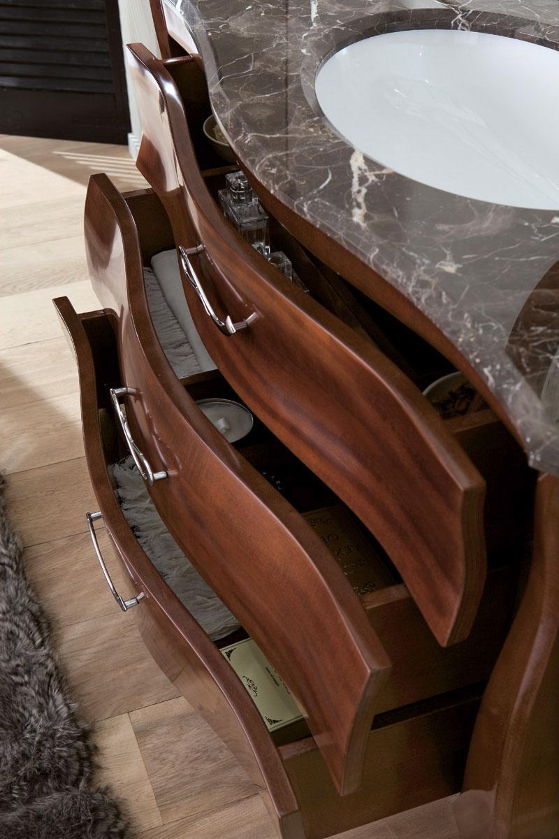 ARREDO BAGNO VINTAGE02 cm.108 FINITURA NOCE TOP MARMO