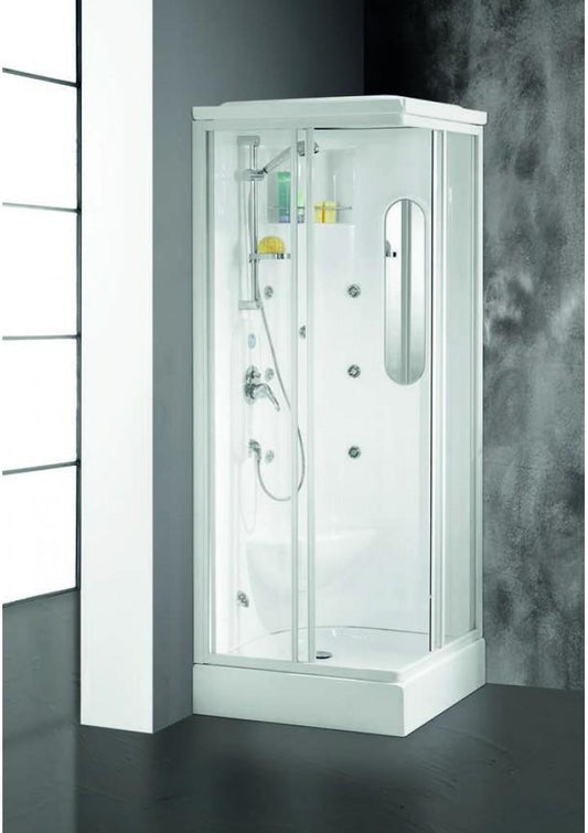 BOX DOCCIA CABINATO IDROMASSAGGIO QUADRATO 80x80 ORIONE MADE IN ITALY