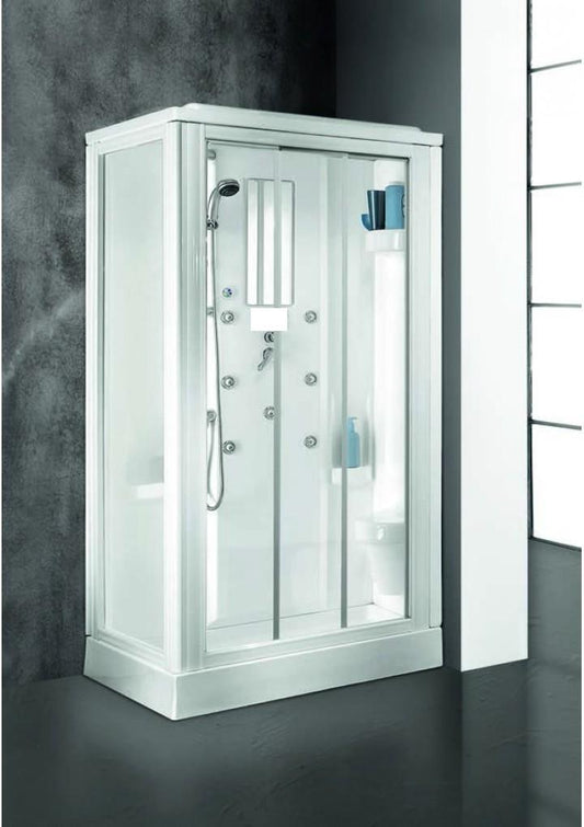 BOX DOCCIA CABINATO IDROMASSAGGIO RETTANGOLARE 100x80 VESUVIO MADE IN ITALY