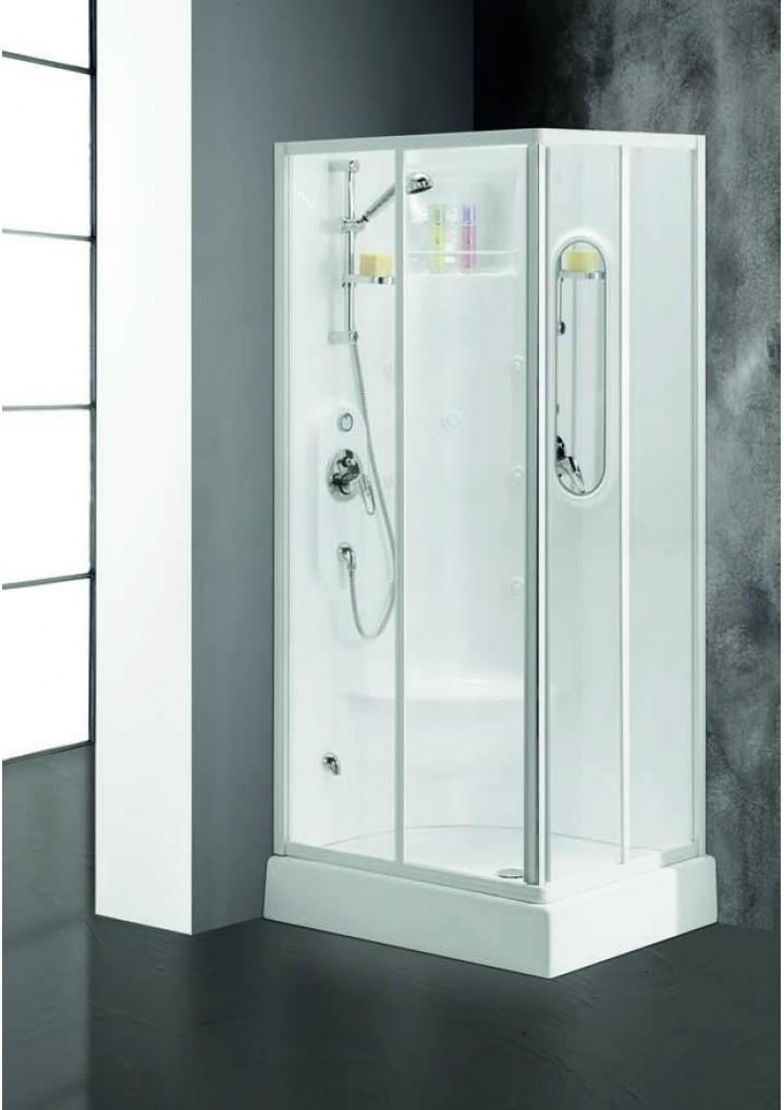 BOX DOCCIA CABINATO IDROMASSAGGIO RETTANGOLARE 72x90 ANDROMEDA MADE IN ITALY SENZA CUPOLINO