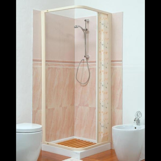 BOX DOCCIA RETTANGOLARE 80X120 ALLUMINIO BIANCO APERTURA TOTALE LAVABILE