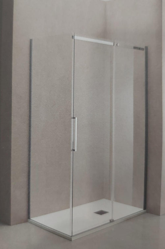 BOX DOCCIA RETTANGOLARE GAIA DX 70x120 PROFILI BIANCO OPACO E VETRO SP 6MM TRASPARENTE ANTICALCARE INCLUSO