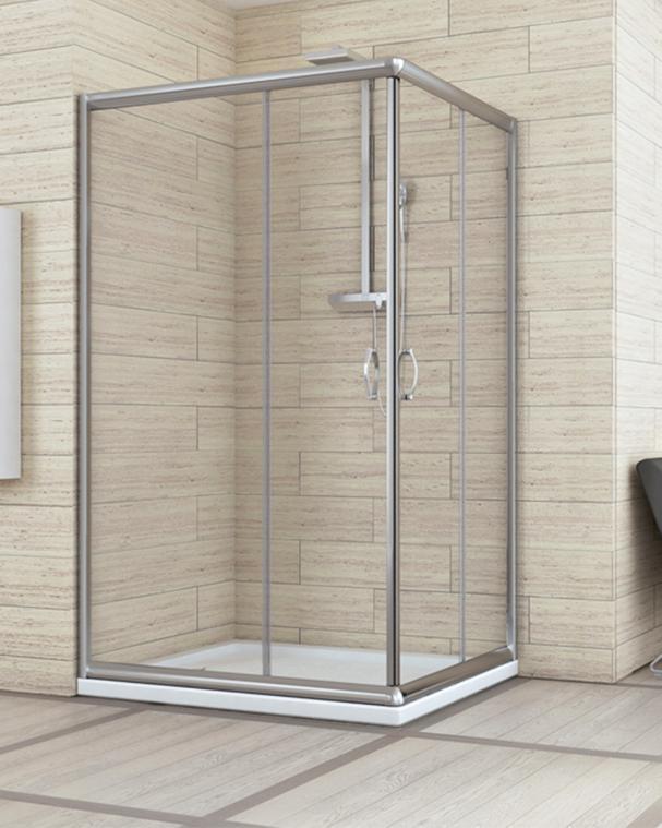 BOX DOCCIA RETTANGOLARE NOLAN 75X100 CROMO CRISTALLO SP 6MM