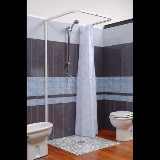 BOX DOCCIA TENDA BOX 3 LATI CM 80X70X80 SALVASPAZIO BIANCO LAVABILE