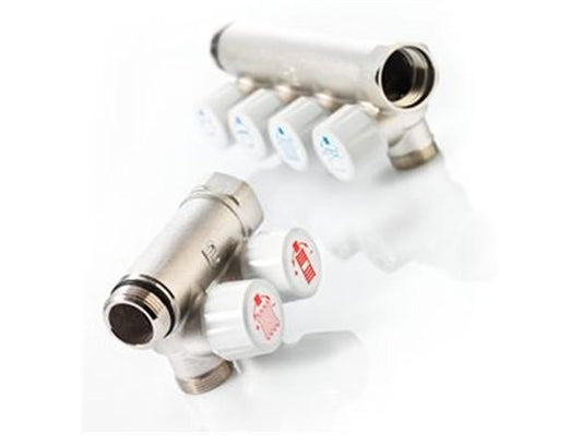 COLLETTORE PINTOSSI DIAMETRO 1 POLLICE COMPONIBILI C/VALVOLE A 2 USCITE 24X19