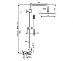 COLONNA DOCCIA 4530584 PIPER EMMEVI C/RUBINETTO TERMOSTATICO E SOFFIONE PIOGGIA MADE IN ITALY