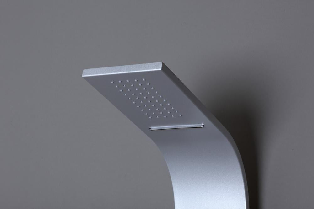 COLONNA DOCCIA CON CASCATA SENNA ACCIAIO FINITURA SILVER