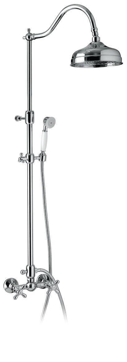 COLONNA DOCCIA DECO OLD EMMEVI CON RUBINETTO DOCCIA E SOFFIONE PIOGGIA MADE IN ITALY