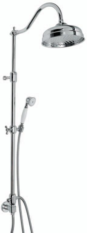 COLONNA DOCCIA DECO OLD EMMEVI PRESA ACQUA ESTERNA SOFFIONE PIOGGIA MADE IN ITALY