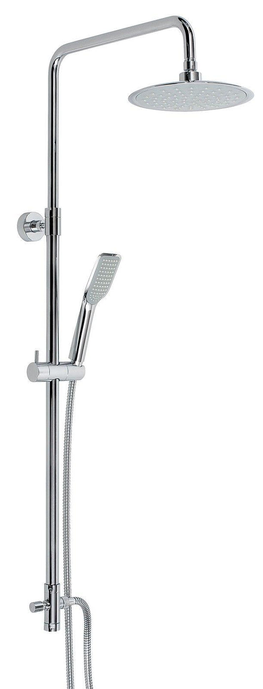 COLONNA DOCCIA REGOLABILE IN OTTONE CROMATO C02786 EMMEVI CON DEVIATORE E PRESA ACQUA ESTERNA MADE IN ITALY