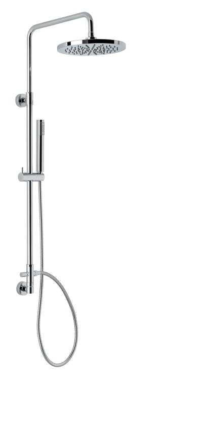 COLONNA DOCCIA REGOLABILE OTTONE CROMATO C02814I EMMEVI CON DEVIATORE E PRESA ACQUA INCASSO