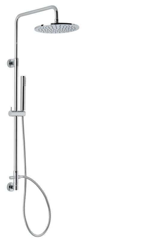 COLONNA DOCCIA REGOLABILE OTTONE CROMATO C02815I EMMEVI CON DEVIATORE PRESA ACQUA INCASSO MADE IN ITALY