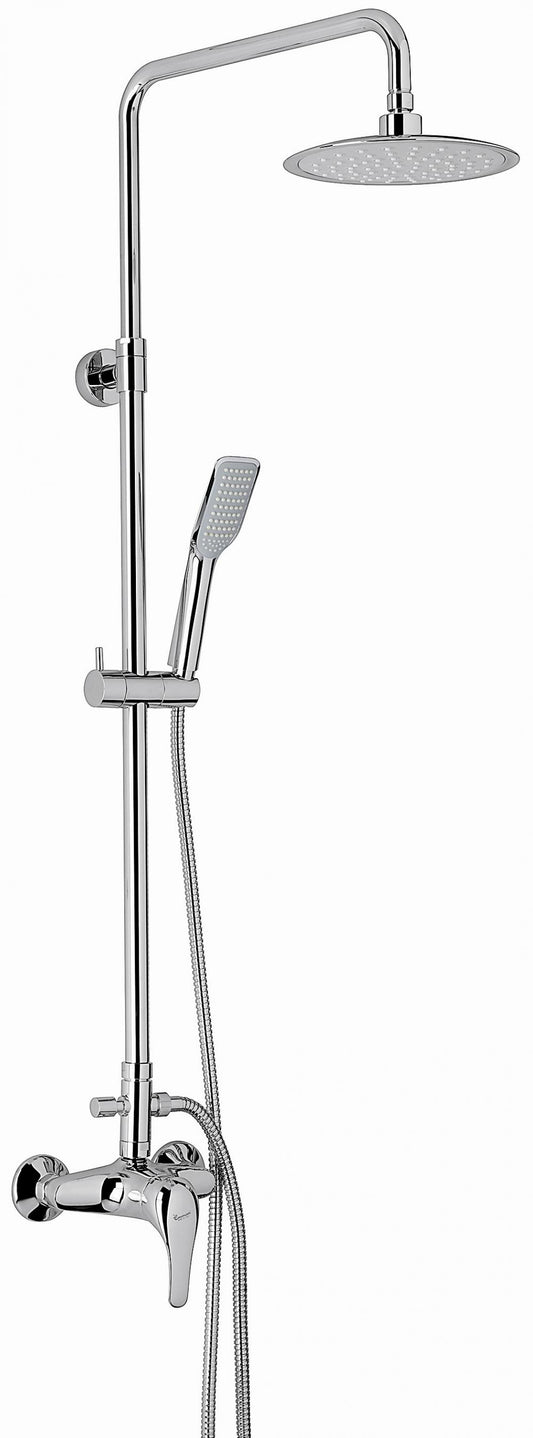 COLONNA DOCCIA REGOLABILE OTTONE CROMATO CON MISCELATORE 9500286 EMMEVI MADE IN ITALY