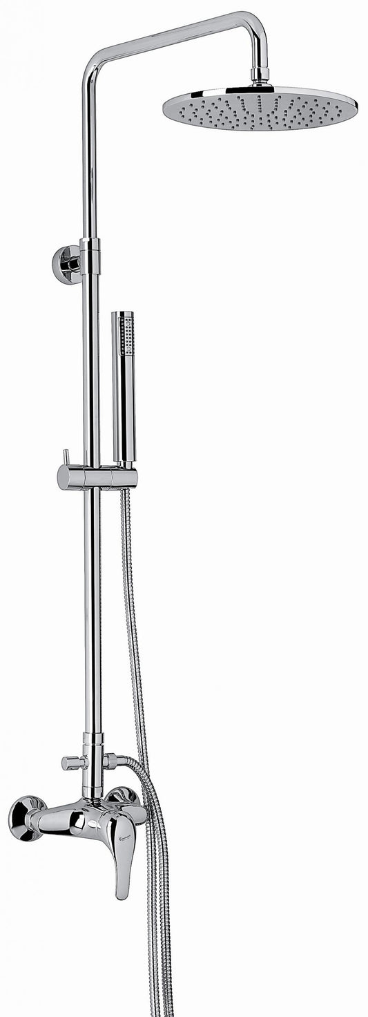 COLONNA DOCCIA REGOLABILE OTTONE CROMATO CON MISCELATORE CR9500215 EMMEVI MADE IN ITALY