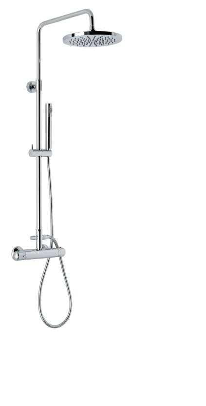 COLONNA DOCCIA REGOLABILE RUBINETTO TERMOSTATICO OTTONE CROMATO CR930514 EMMEVI MADE IN ITALY