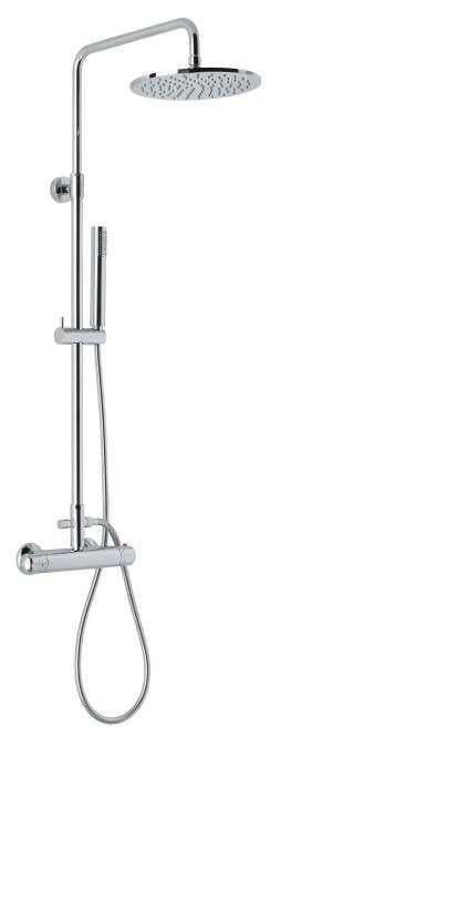COLONNA DOCCIA REGOLABILE RUBINETTO TERMOSTATICO OTTONE CROMATO CR930515 EMMEVI MADE IN ITALY