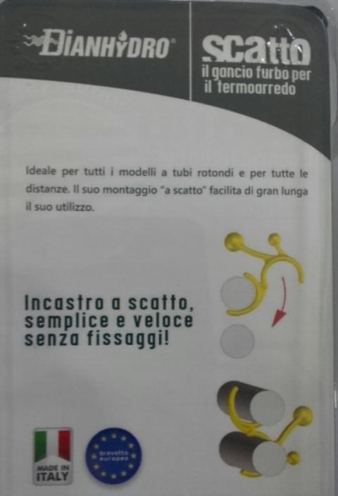 COPPIA APPENDINI GANCIO PORTA ACCAPPATOIO DOPPIO GANCIO UNIVERSALI PER SCALDASAVIETTE TERMOARREDO B.CO