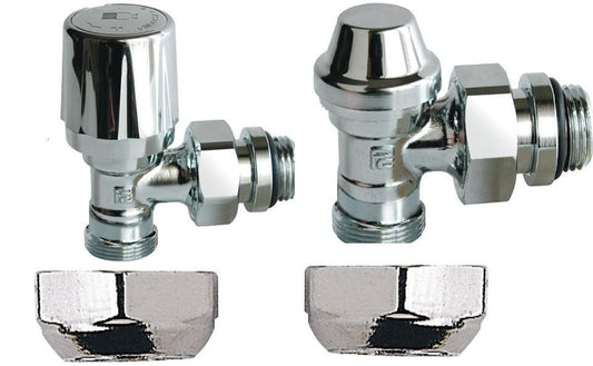 KIT CROMATO VALVOLA TERMOSTATIZZABILE -DETENTORE SQUADRA 1/2 PER RAME DIAM.12