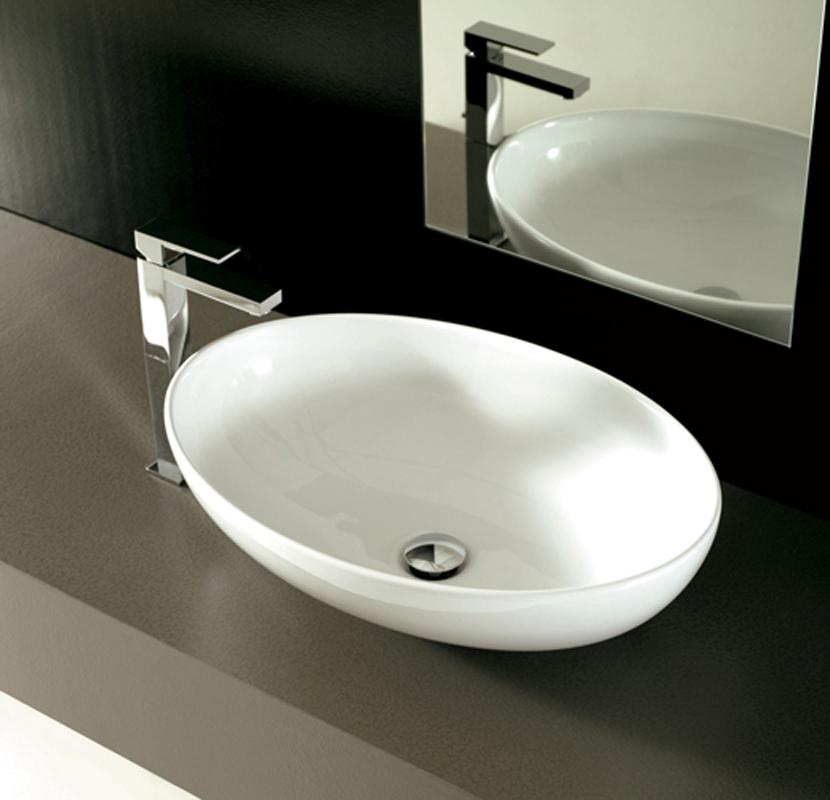 LAVABO DA APPOGGIO CM.59X42X16,5 SOFTLY CERAMICA BIANCO