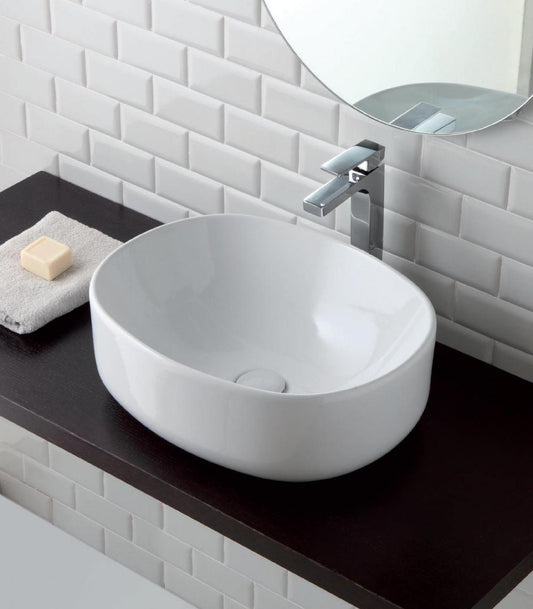 LAVABO DA APPOGGIO NICE50 CM.50X40 H.18 CERAMICA BIANCO