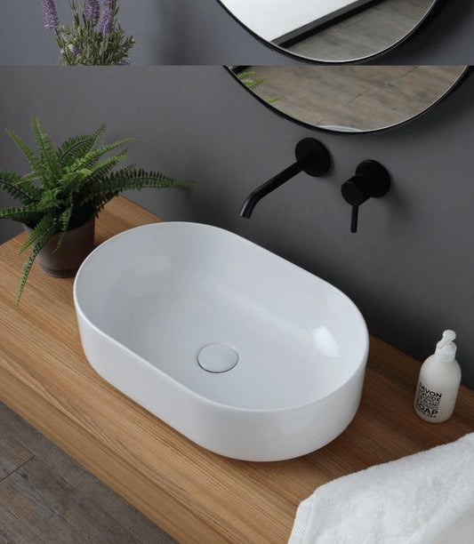 LAVABO DA APPOGGIO SMART 54 CM 54X34 H 15 CERAMICA BIANCO