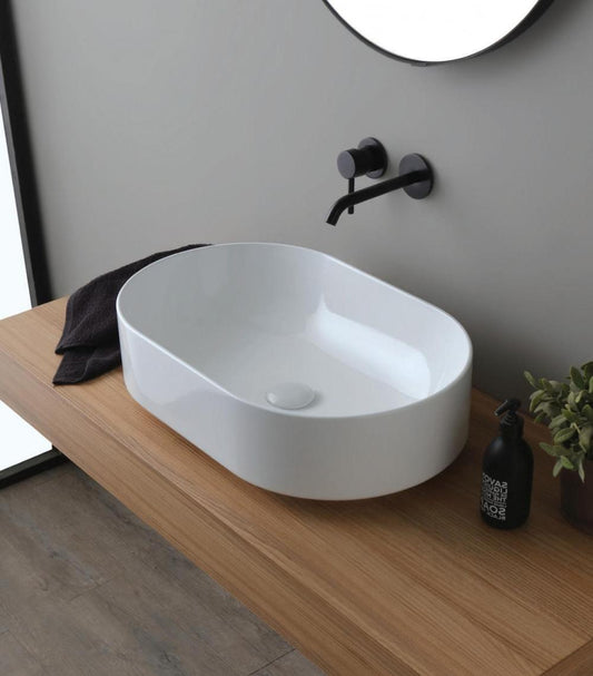 LAVABO DA APPOGGIO SMART 60 CM 60X38 H 16 CERAMICA BIANCO