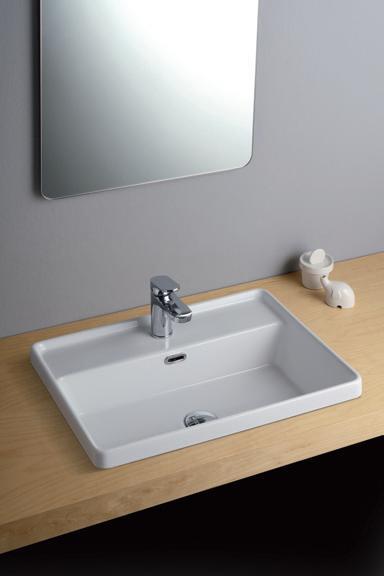 LAVABO DA INCASSO CM.4 DANDY RUB CM.56X43 CERAMICA BIANCO