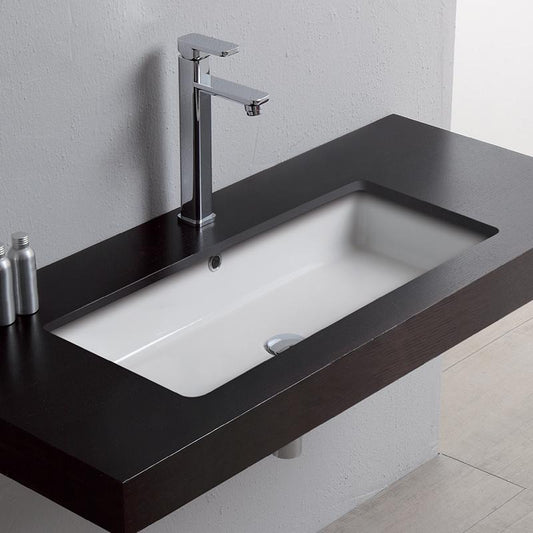 LAVABO INCASSO SOTTOPIANO CM.84X39 CITY CERAMICA BIANCO