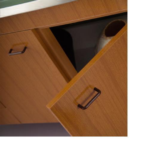 LAVELLO INOX 120X50 DUE VASCHE E SCOLAPIATTI CON MOBILE 2 ANTE 4 CASSETTI LADY TEAK O BIANCO