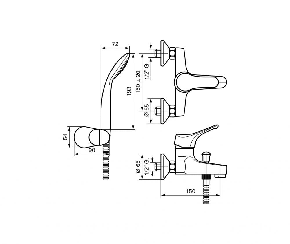 MISCELATORE ESTERNO VASCA ZEUS TIPO CERAMIX CROMO MADE IN ITALY