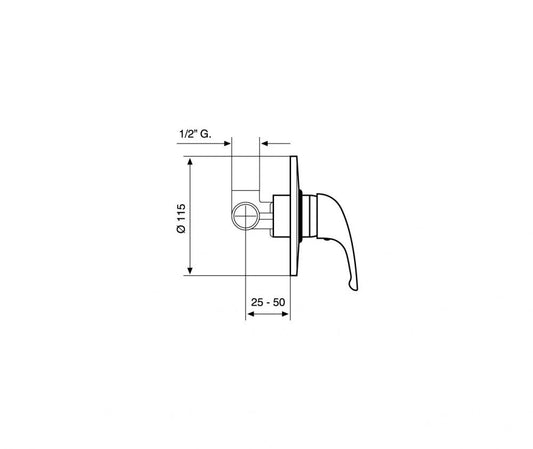 MISCELATORE INC DOCCIA GIGLIO EMMEVI CROMATO MADE IN ITALY